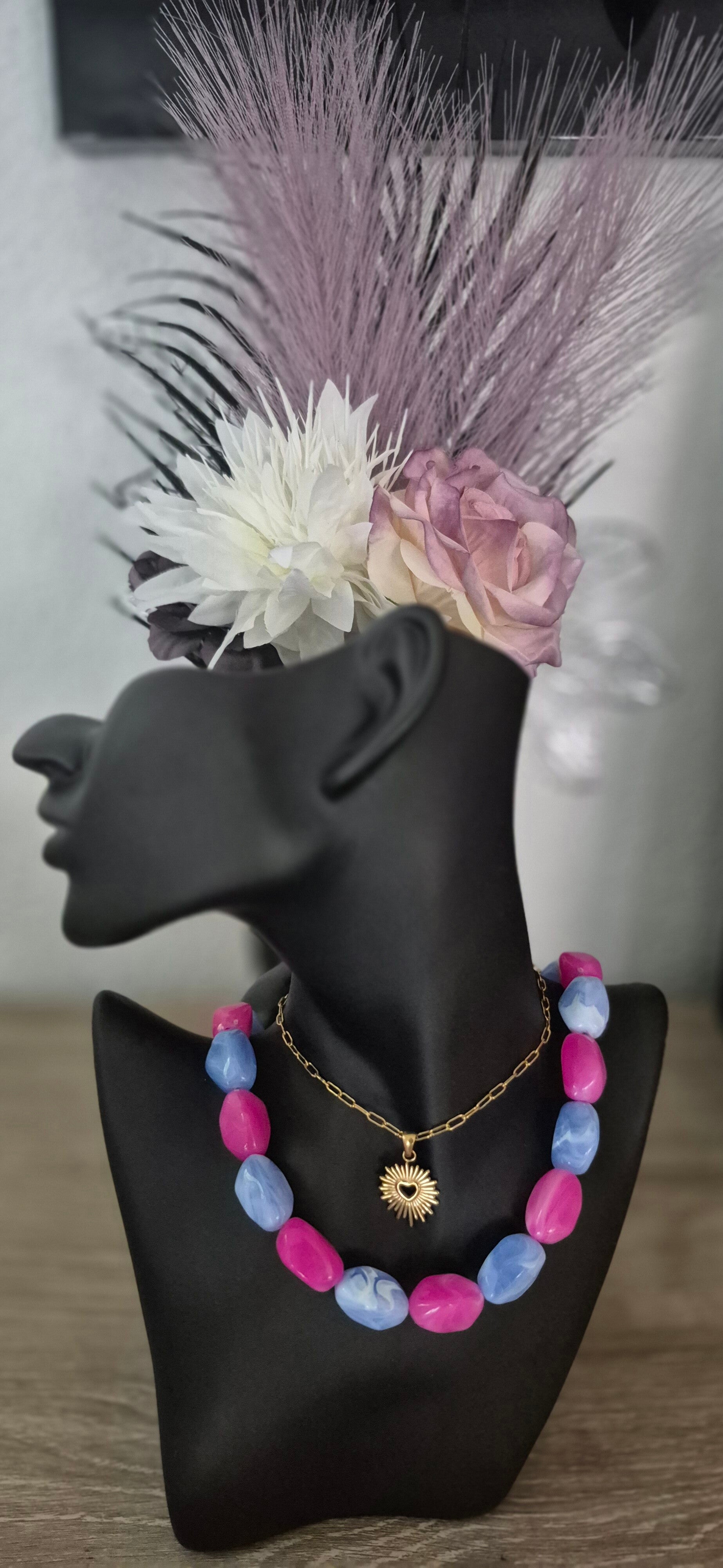 verstelbare acryl kralen ketting