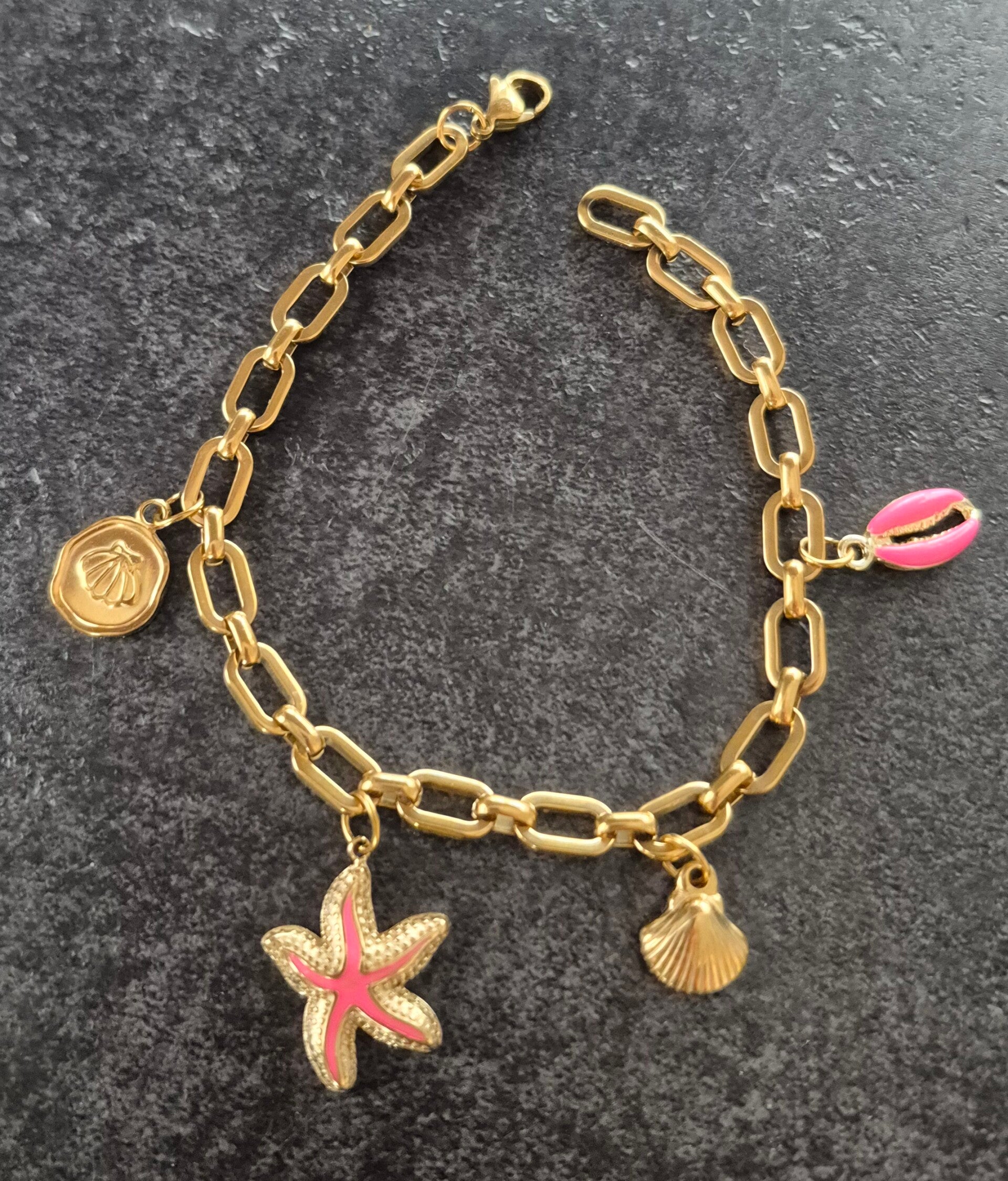 armband zeester roze