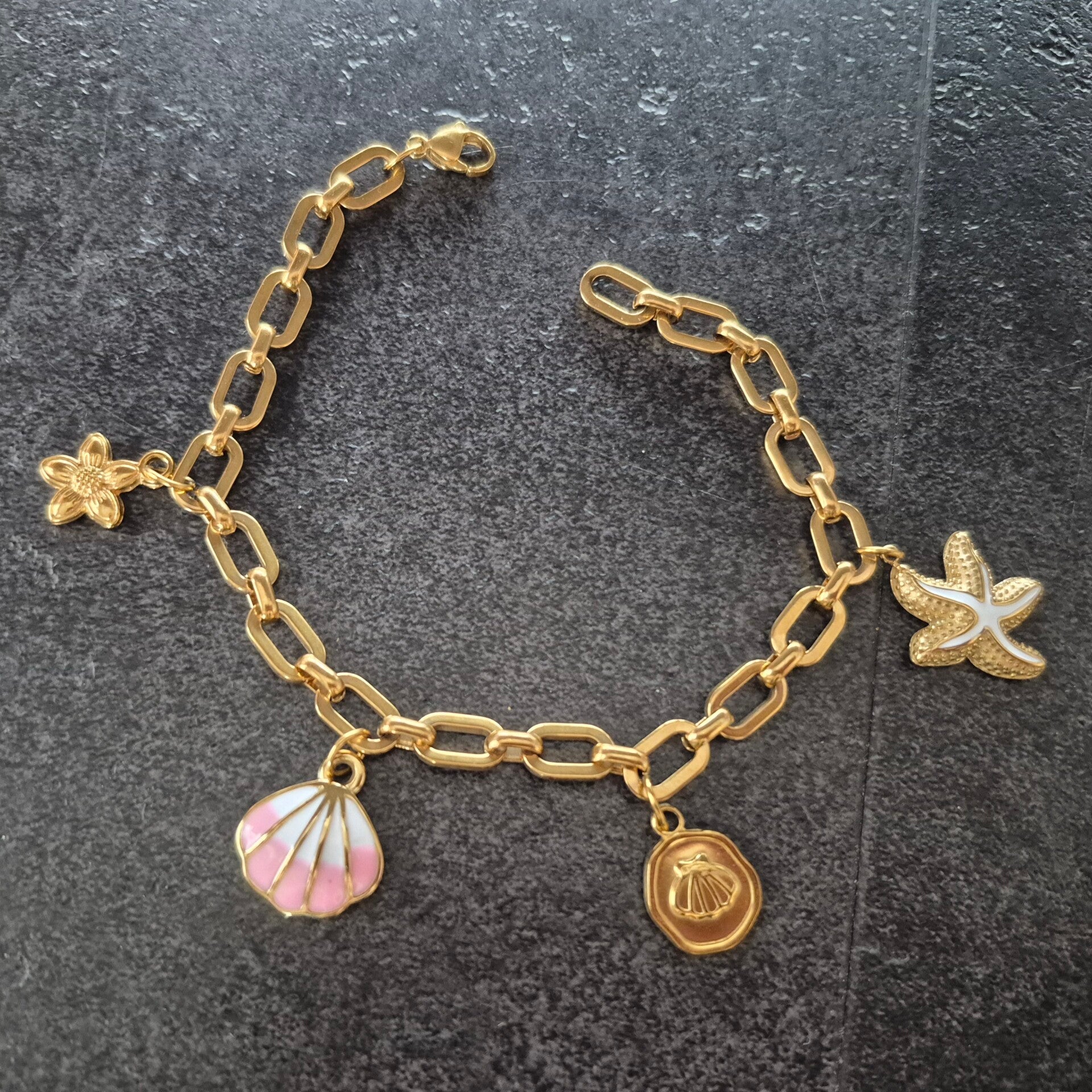 schakelarmband zeester wit