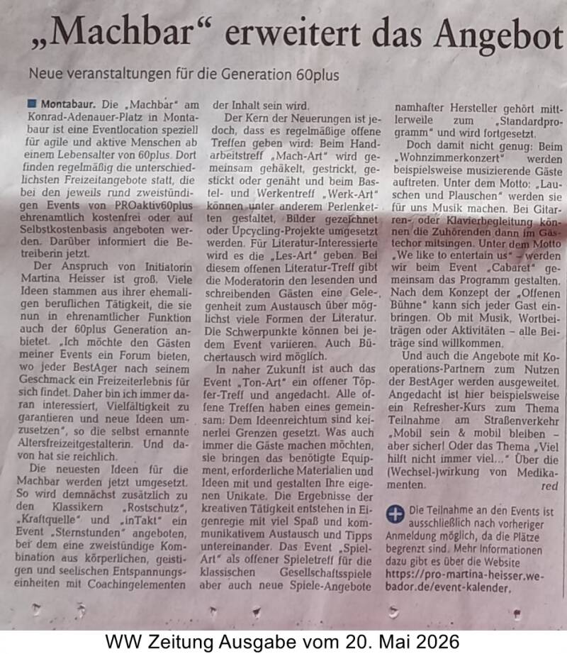 MACHBAR im Pressespiegel