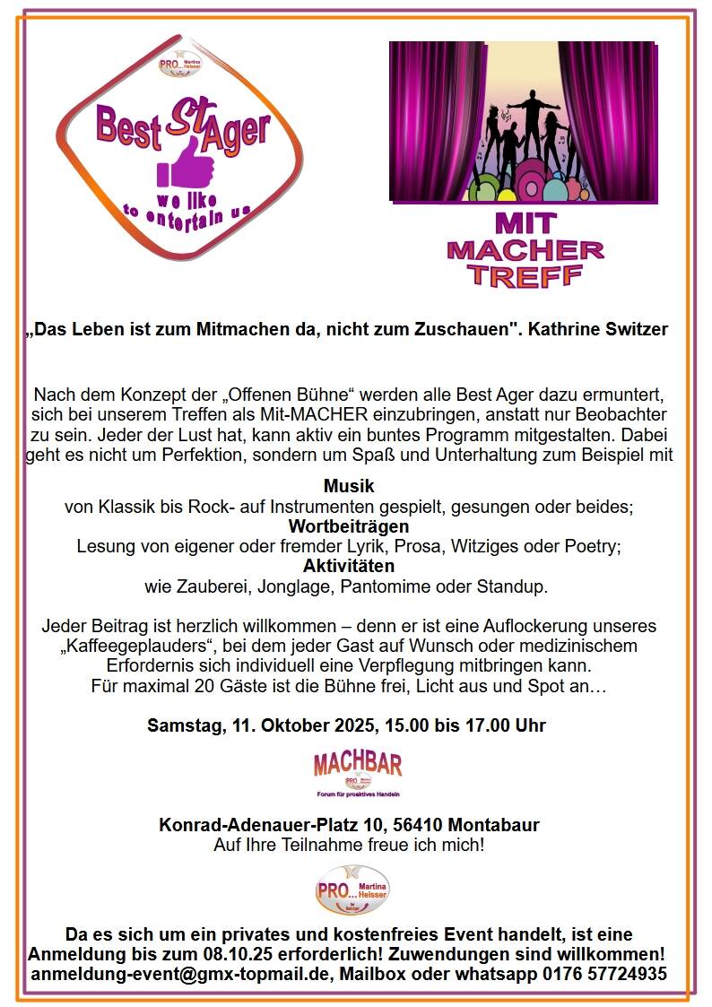 Kultur-Szene in Montabaur wird um Mit-Macher-Treff bereichert