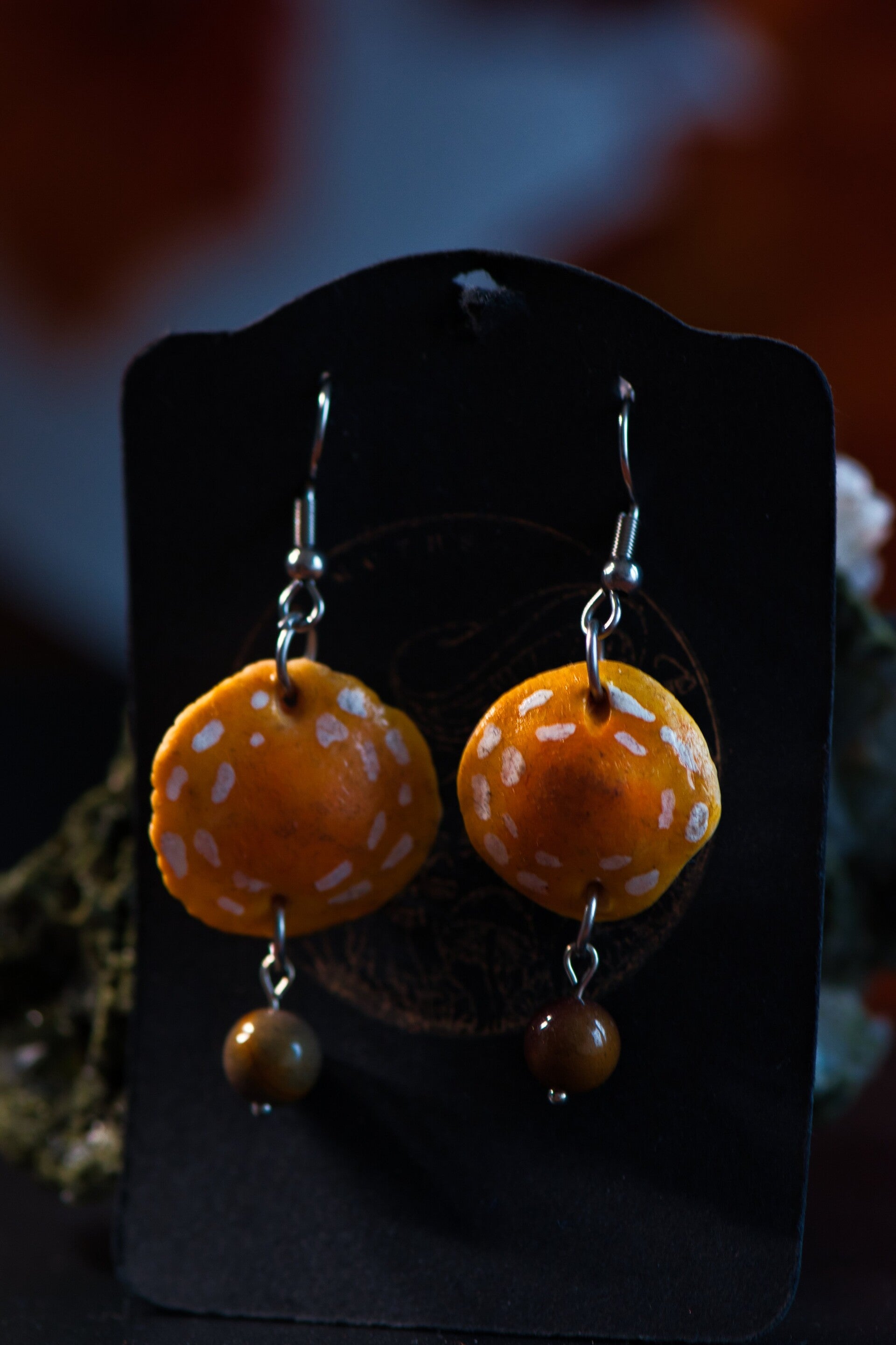 Mushroom cap earrings
