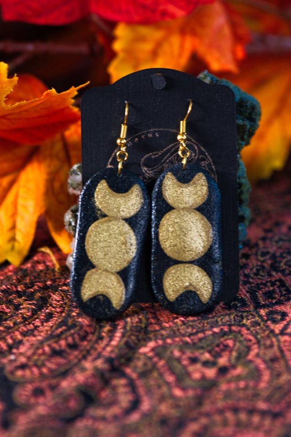Triple moon earrings