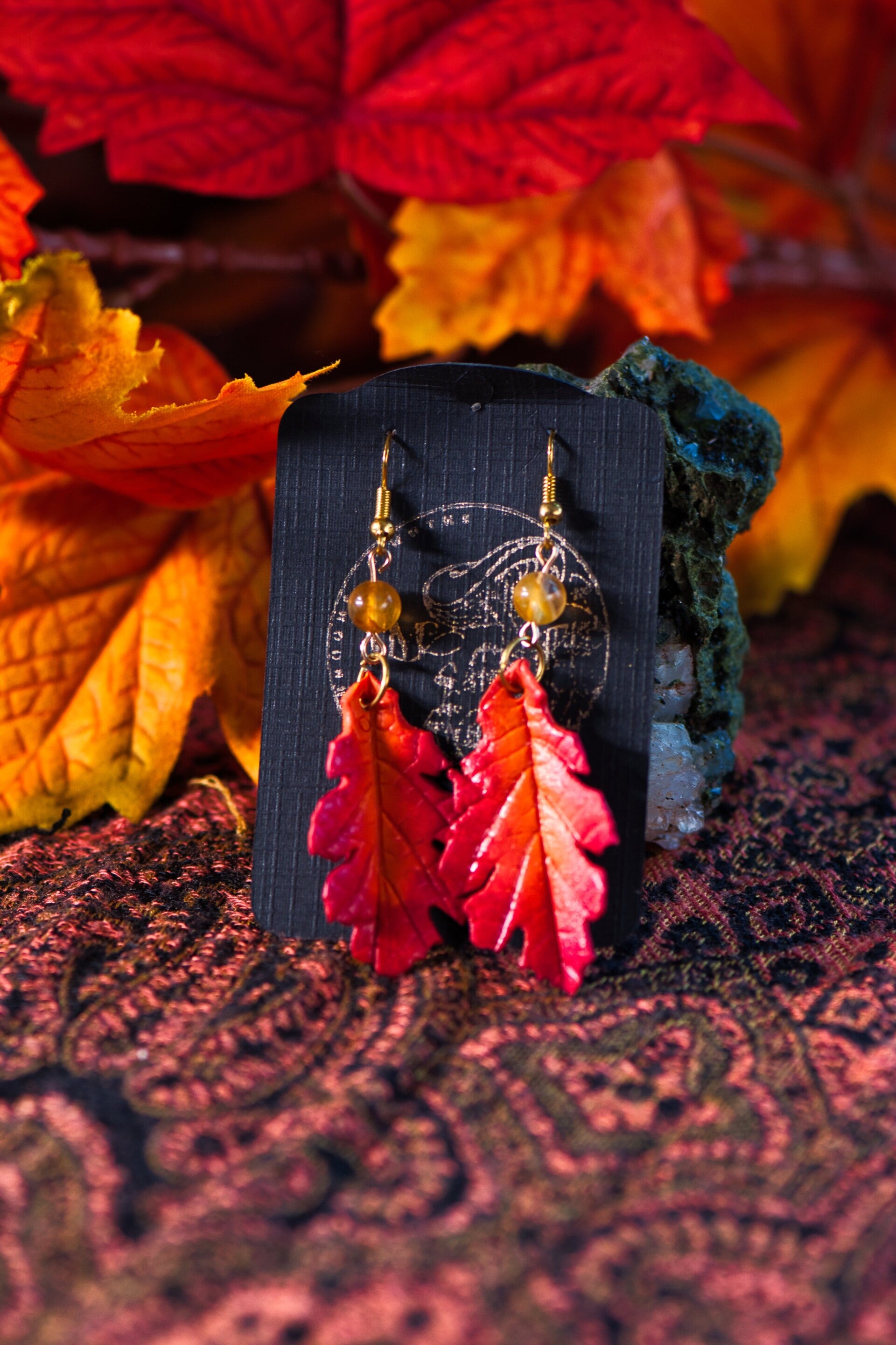 Oak-leaf earrings
