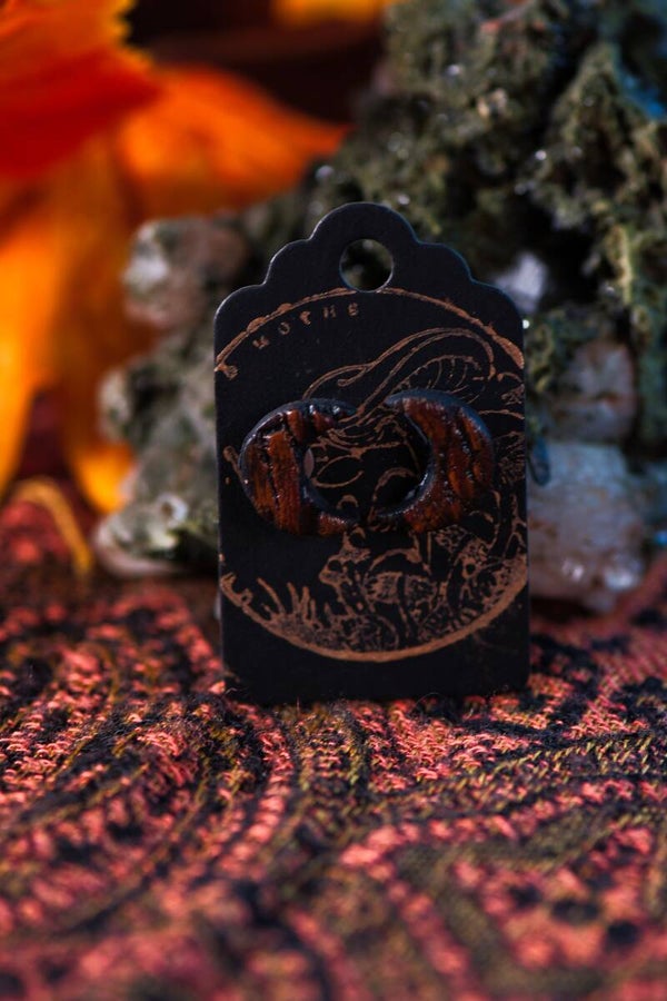 Half moon stud earrings