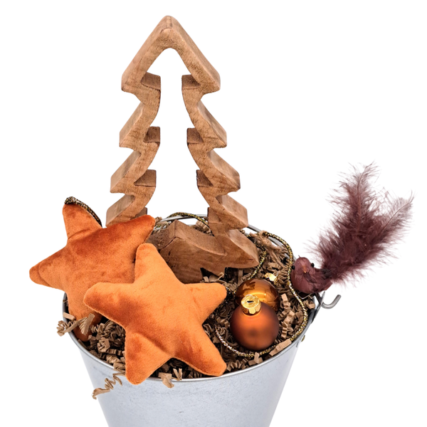 Kerstcadeau warm oranje/roestbruin