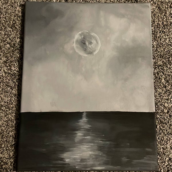 Foggy Ocean Night Painting