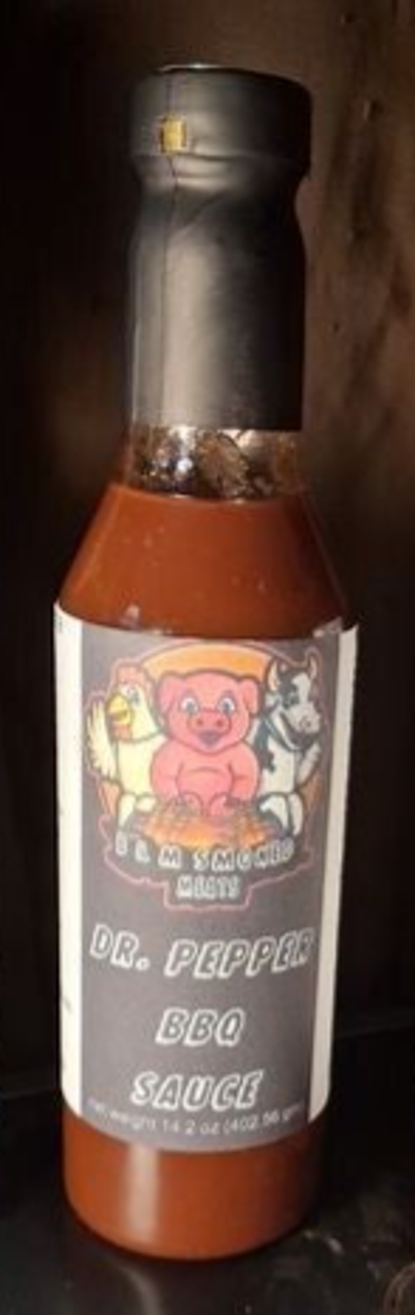 14.2oz bottle dr pepper bbq sauce, gluten free, no msg