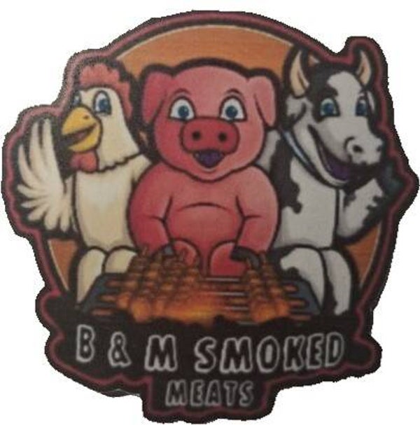 b&m holographic 3x3 1/2" die cut sticker