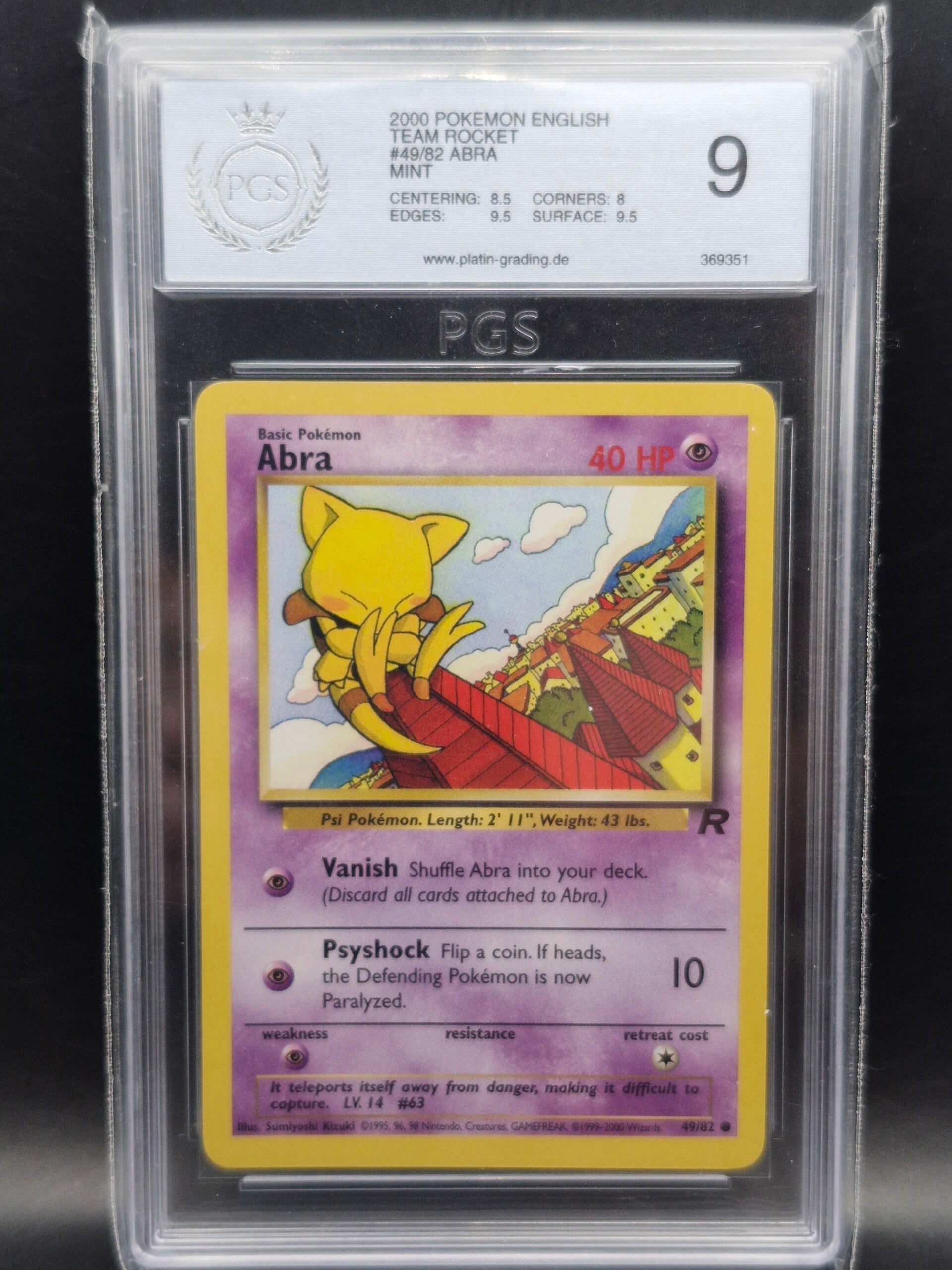 Abra team rocket 2000 #49 PGS 9