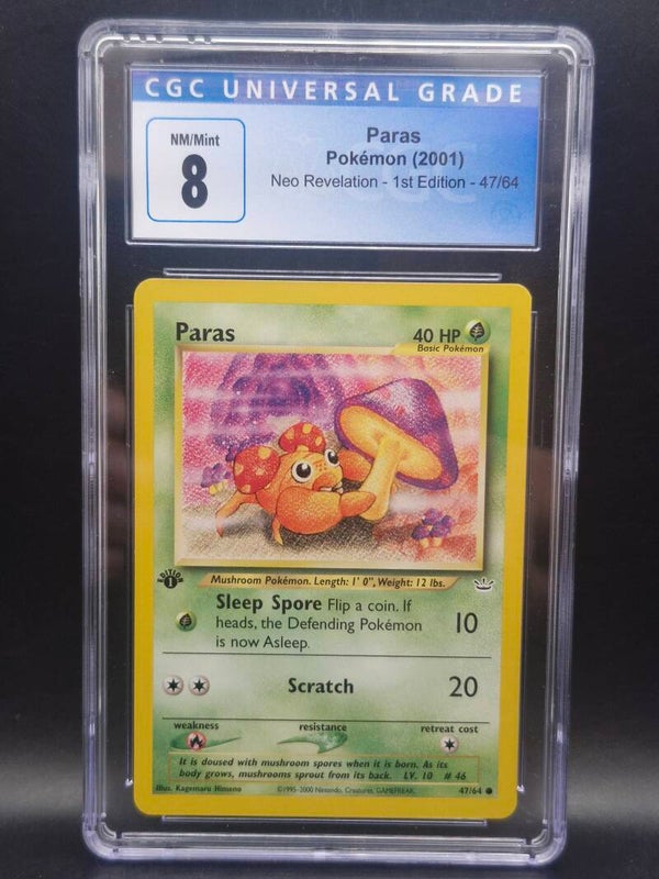 Paras 1st edition neo revelation 2001 #47 CGC 8