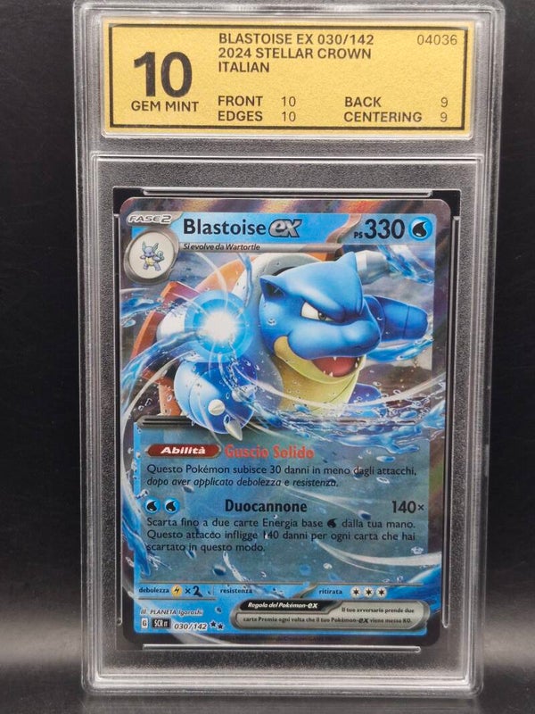 Blastoise ex 2024 stellar crown italian #30 woetoe grading 10