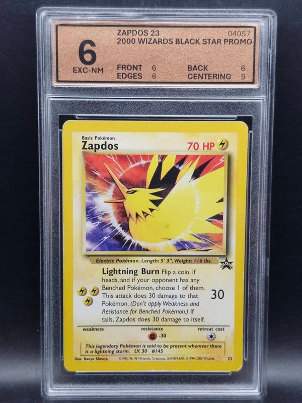 Zapdos 2000 wizards black star Promo #23 woetoe grading 6