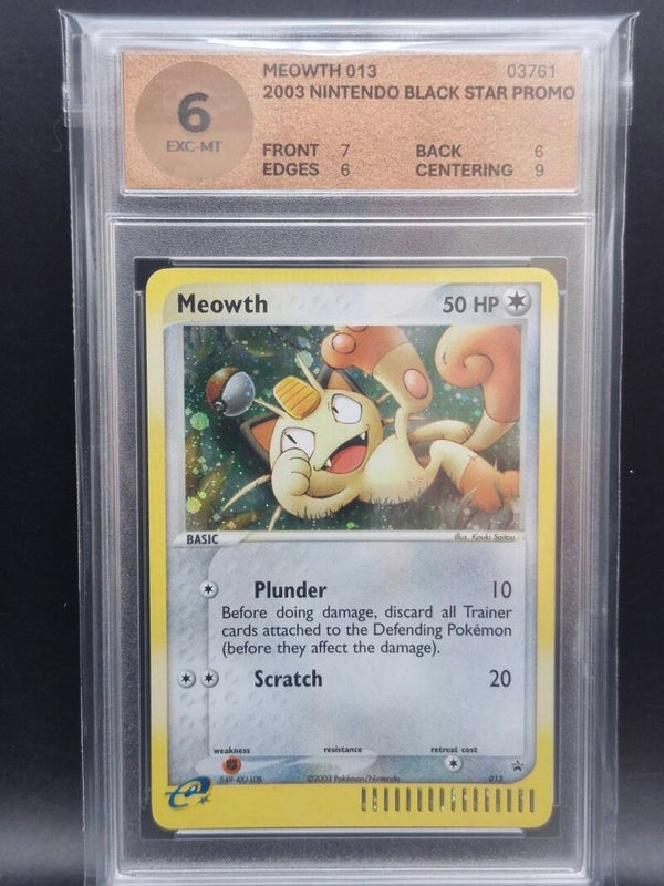 Meowth nintendo black star Promo #13 woetoe grading 6