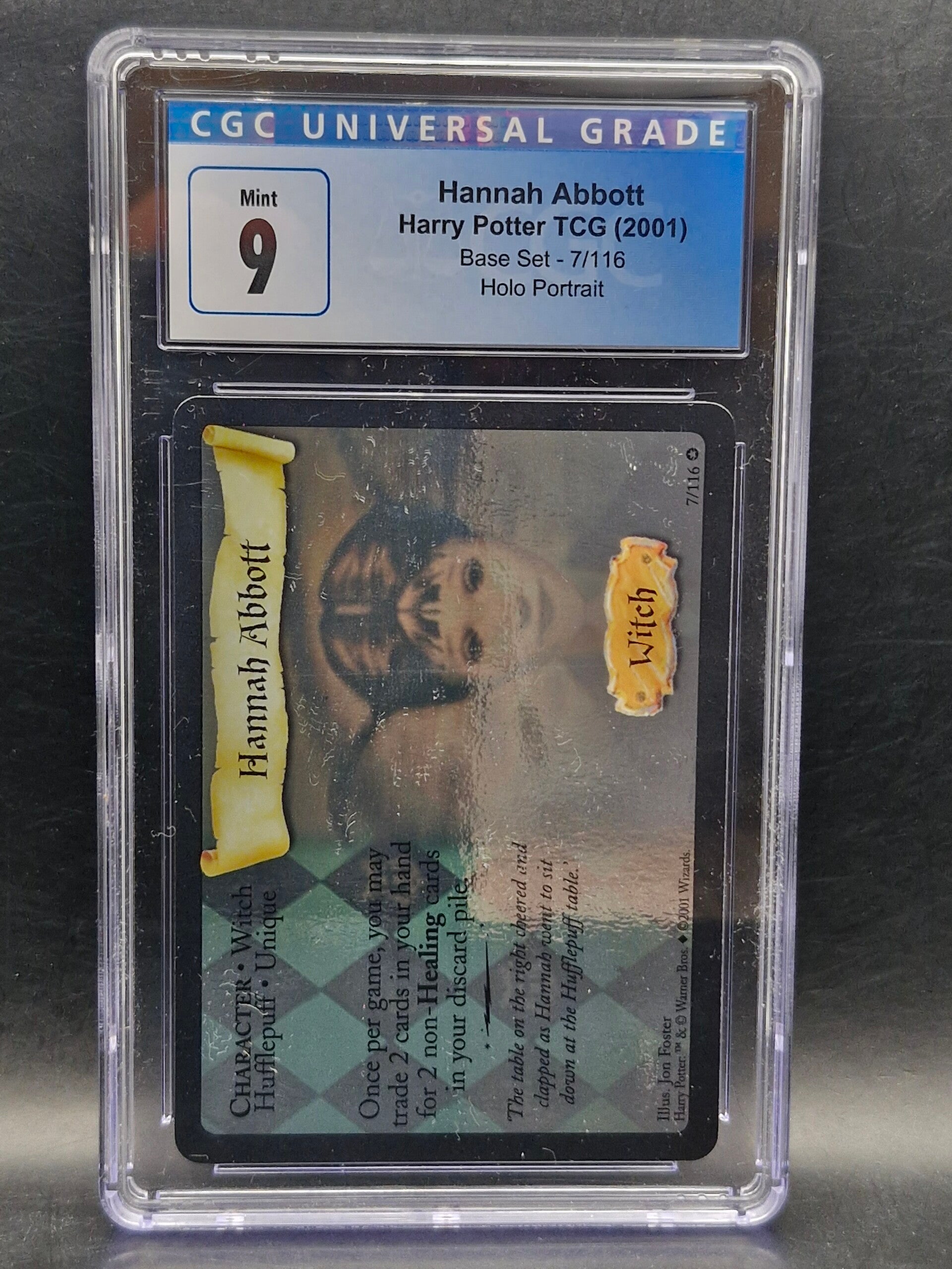 Harry potter 2001 hannah abbott base set holo portrait cgc 9