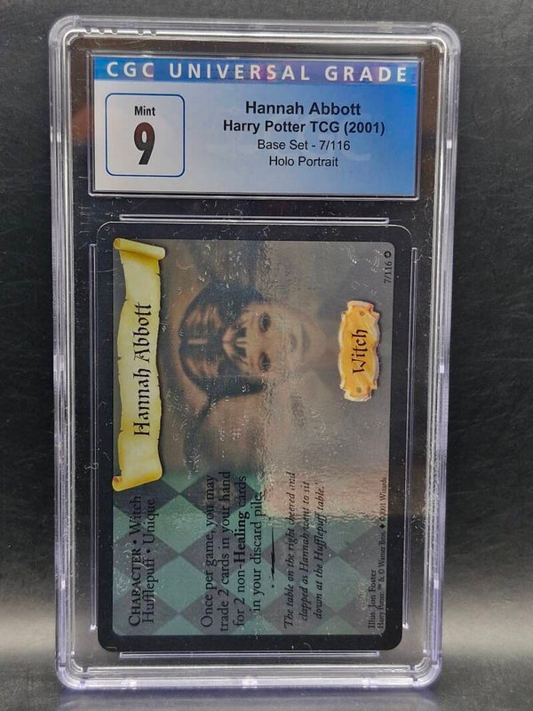 Harry potter 2001 hannah abbott base set holo portrait cgc 9