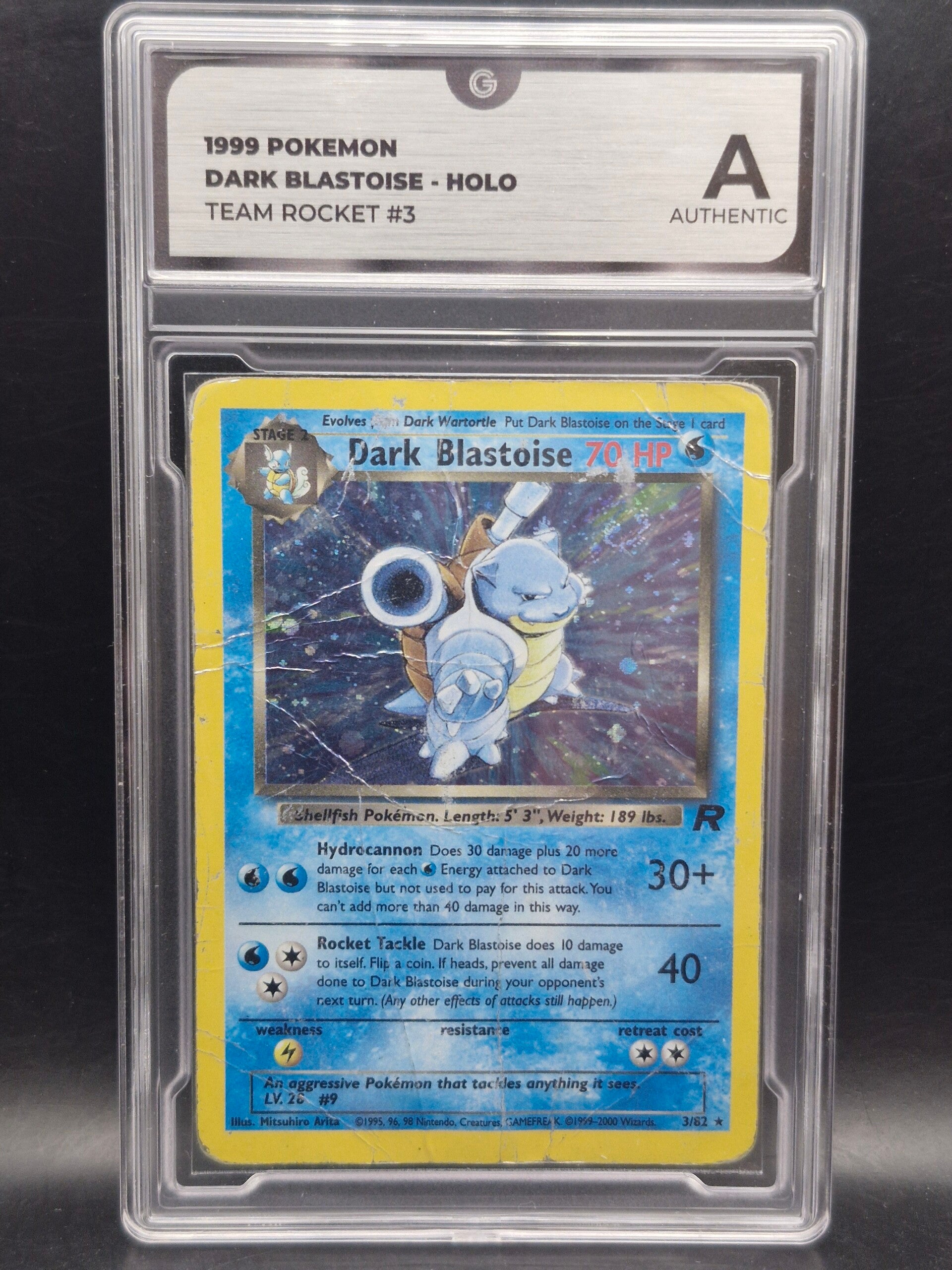 Dark blastoise 1999 holo Team rocket #3 global grading A