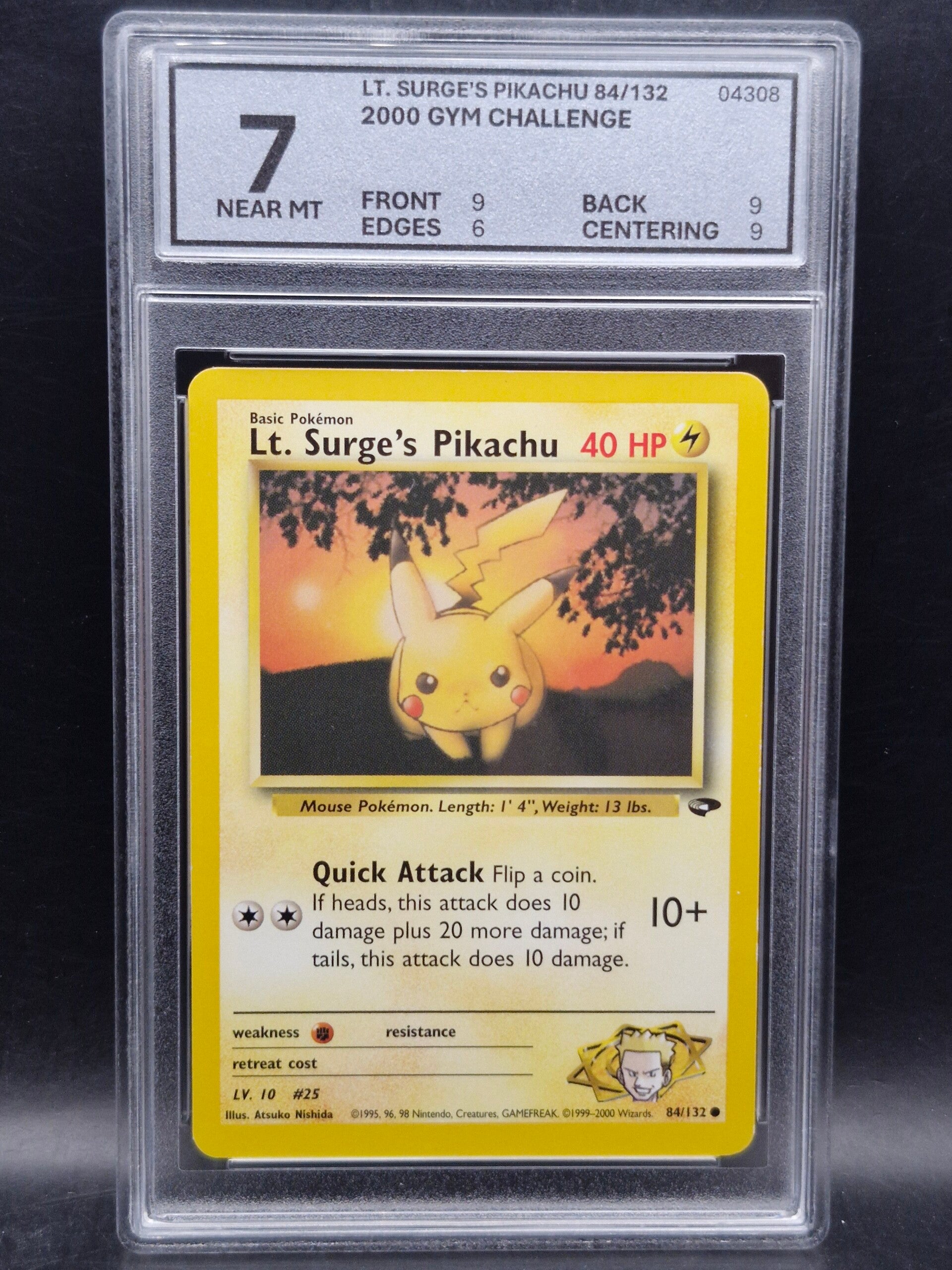 Pikachu 2000 gym challenge #84 woetoe grading 7