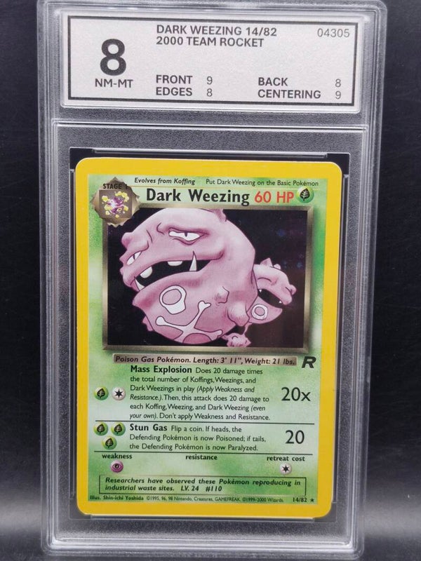 Dark weezing 2000 Team rocket #14 woetoe grading 8