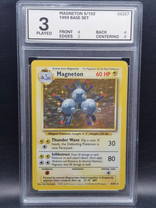 Magneton 1999 base set holo #9 woetoe grading 3