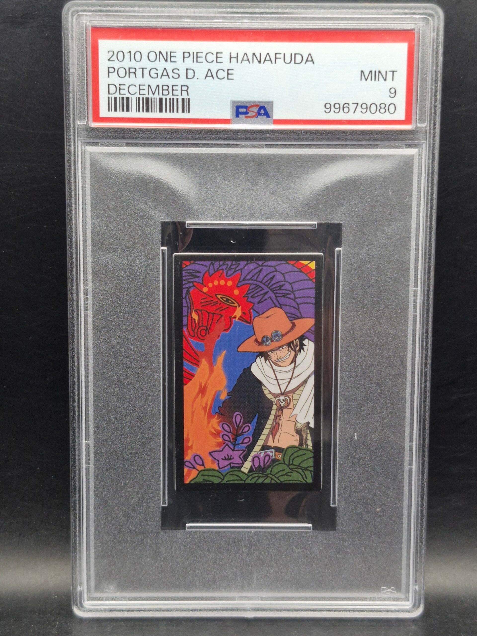 One piece 2010 hanafuda portgas d ace december psa 9