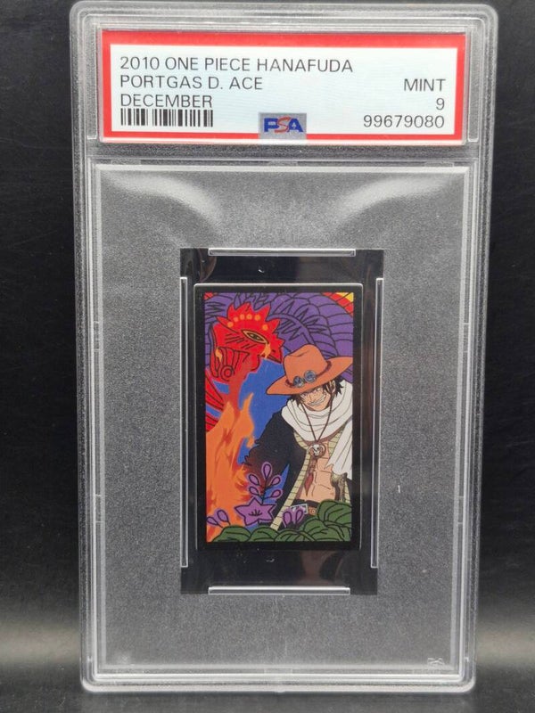 One piece 2010 hanafuda portgas d ace december psa 9