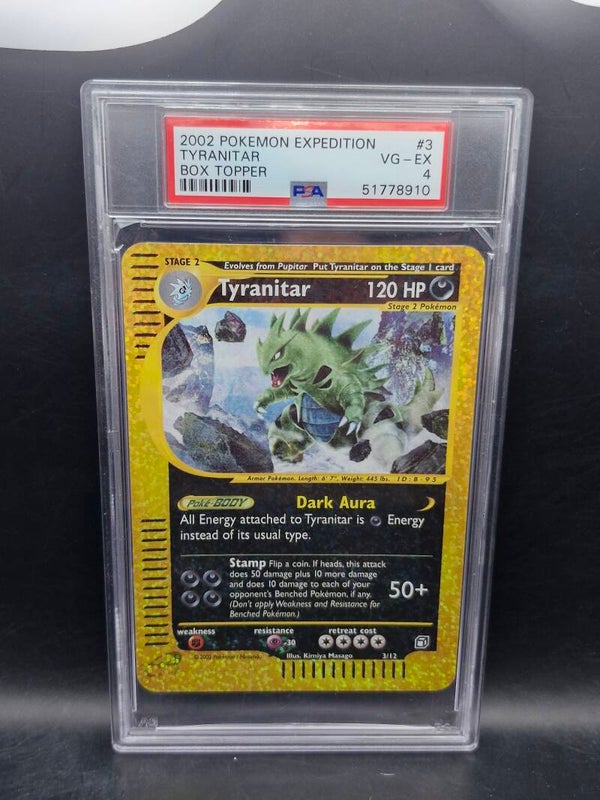 Tyranitar 2002 expansion box topper #3 PSA 4