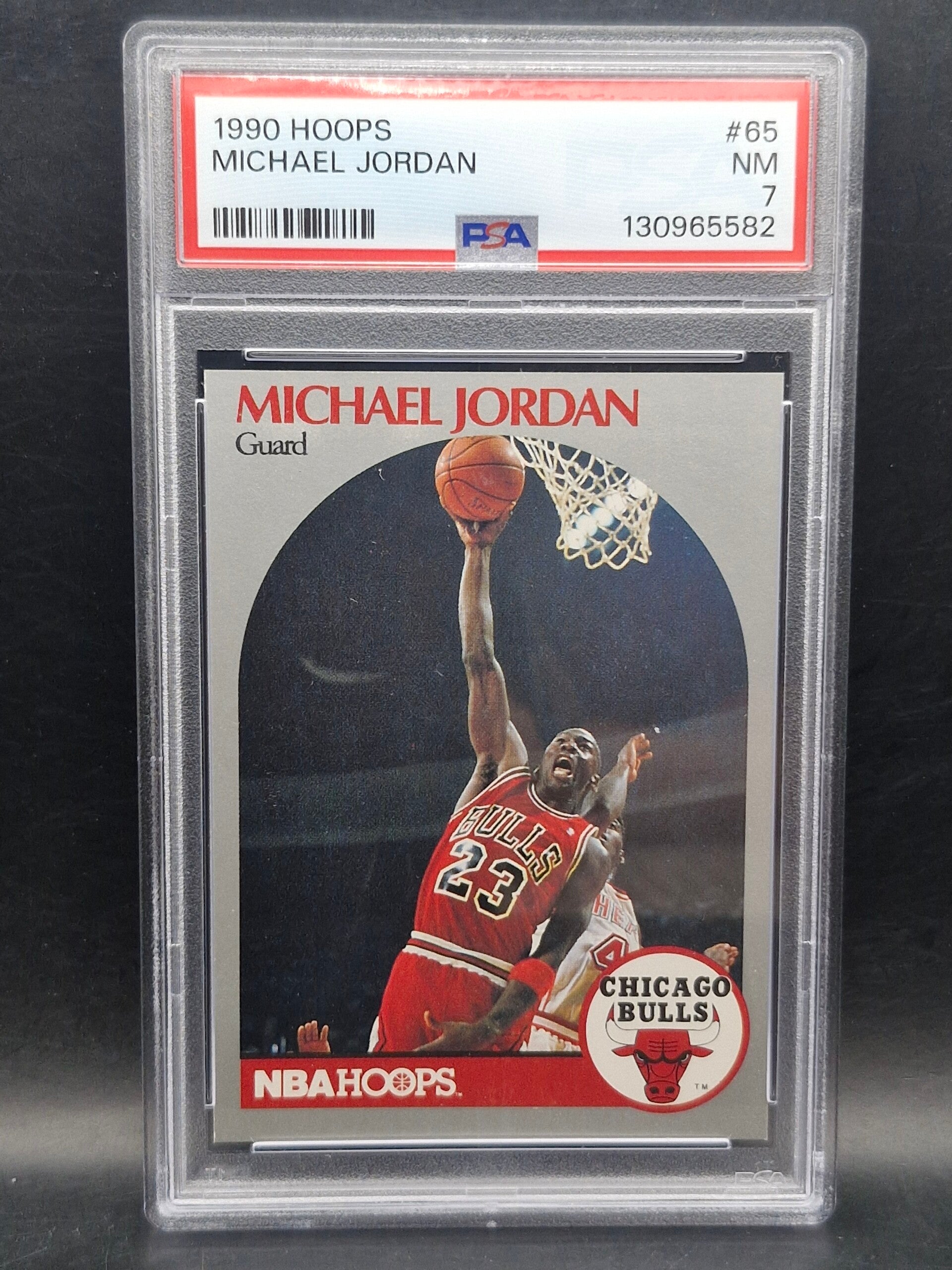 Michael Jordan 1990 hoops NBA bulls #65 PSA 7