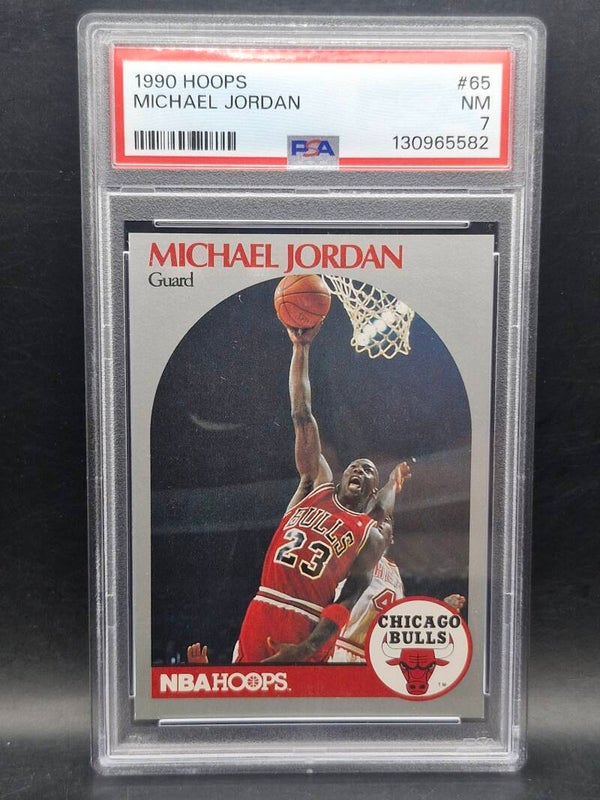 Michael Jordan 1990 hoops NBA bulls #65 PSA 7