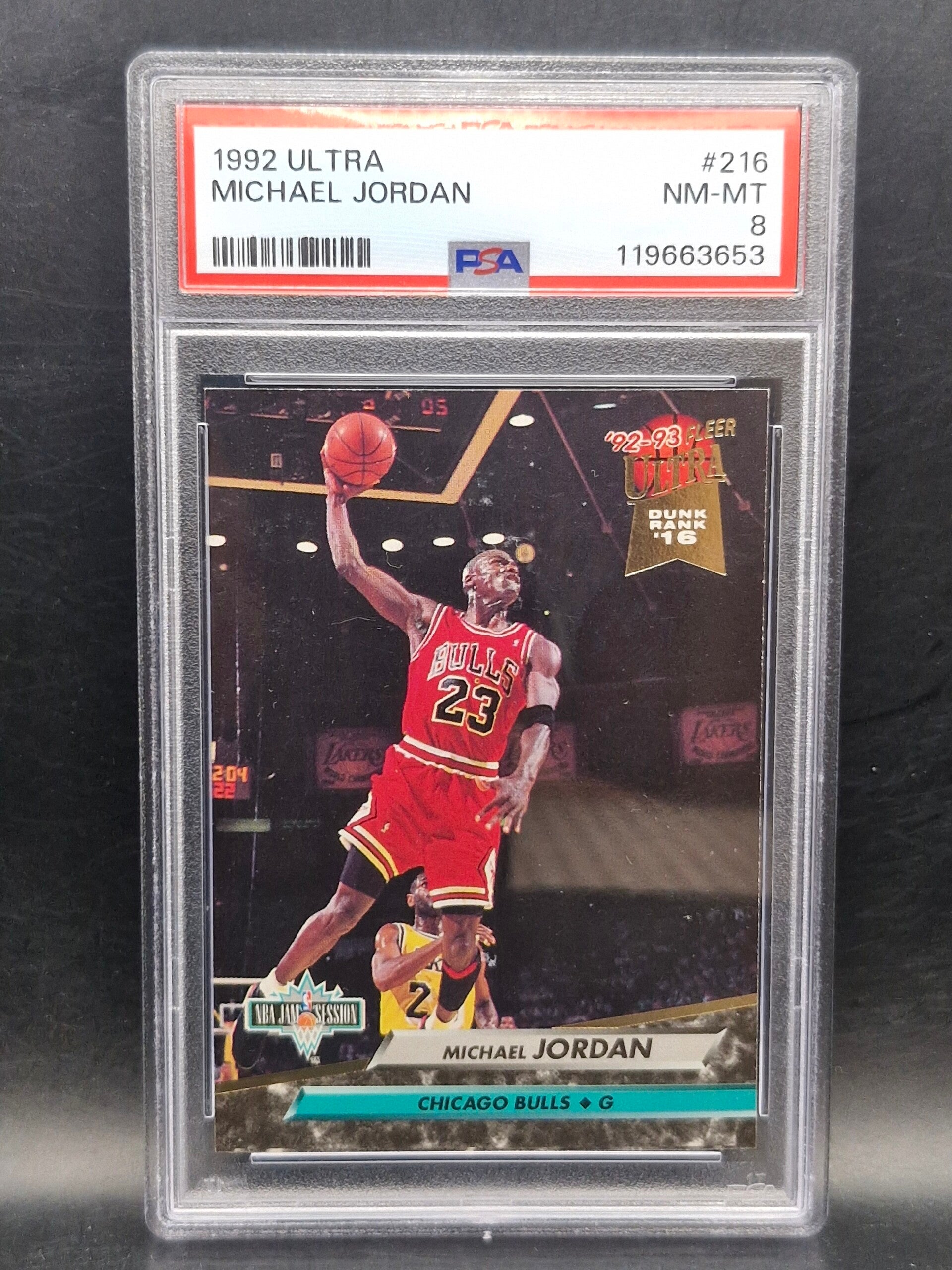 Michael Jordan 1992 ultra NBA bulls #216 PSA 8