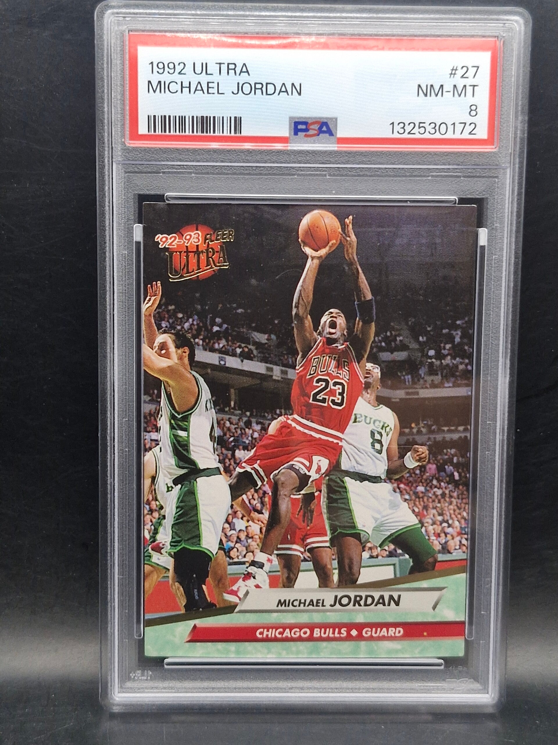 Micheal Jordan 1992 ultra NBA bulls #27 PSA 8