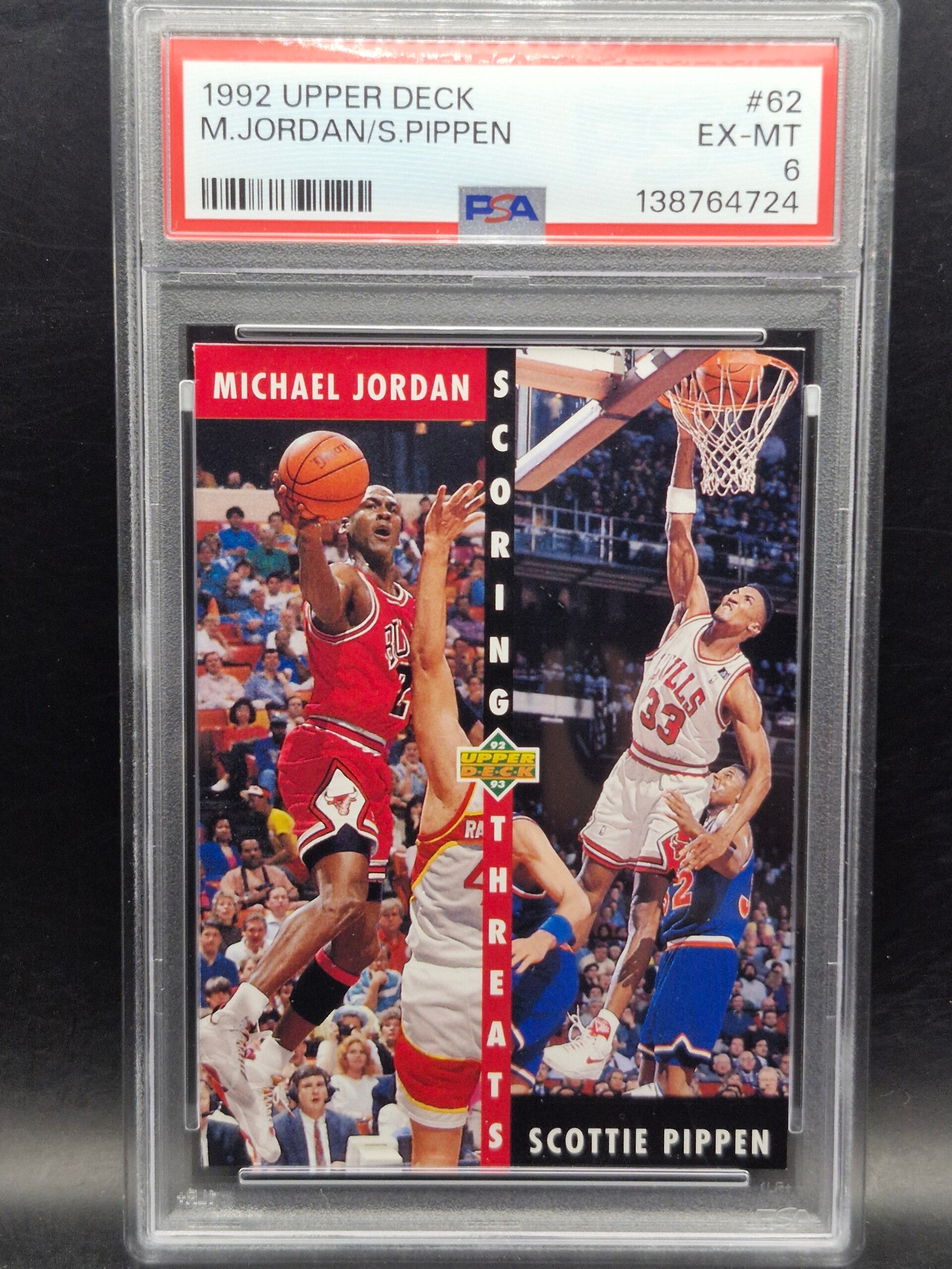 Michael Jordan en scottie pippen upper deck NBA #62 PSA 6