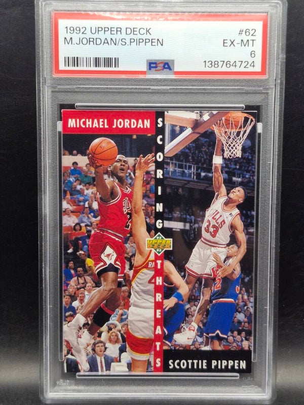 Michael Jordan en scottie pippen upper deck NBA #62 PSA 6
