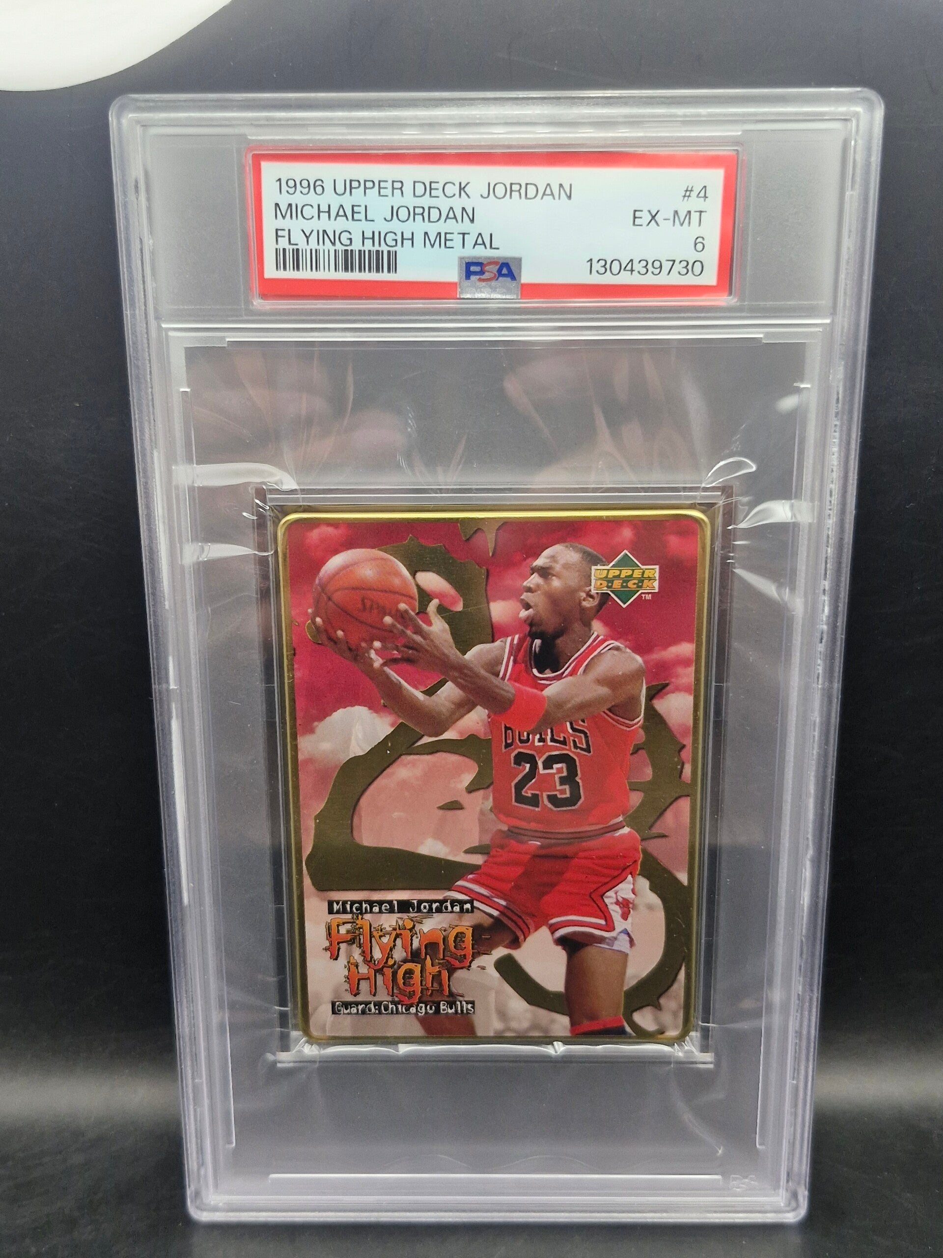 Michael Jordan 1996 flying high metal #4 PSA 6