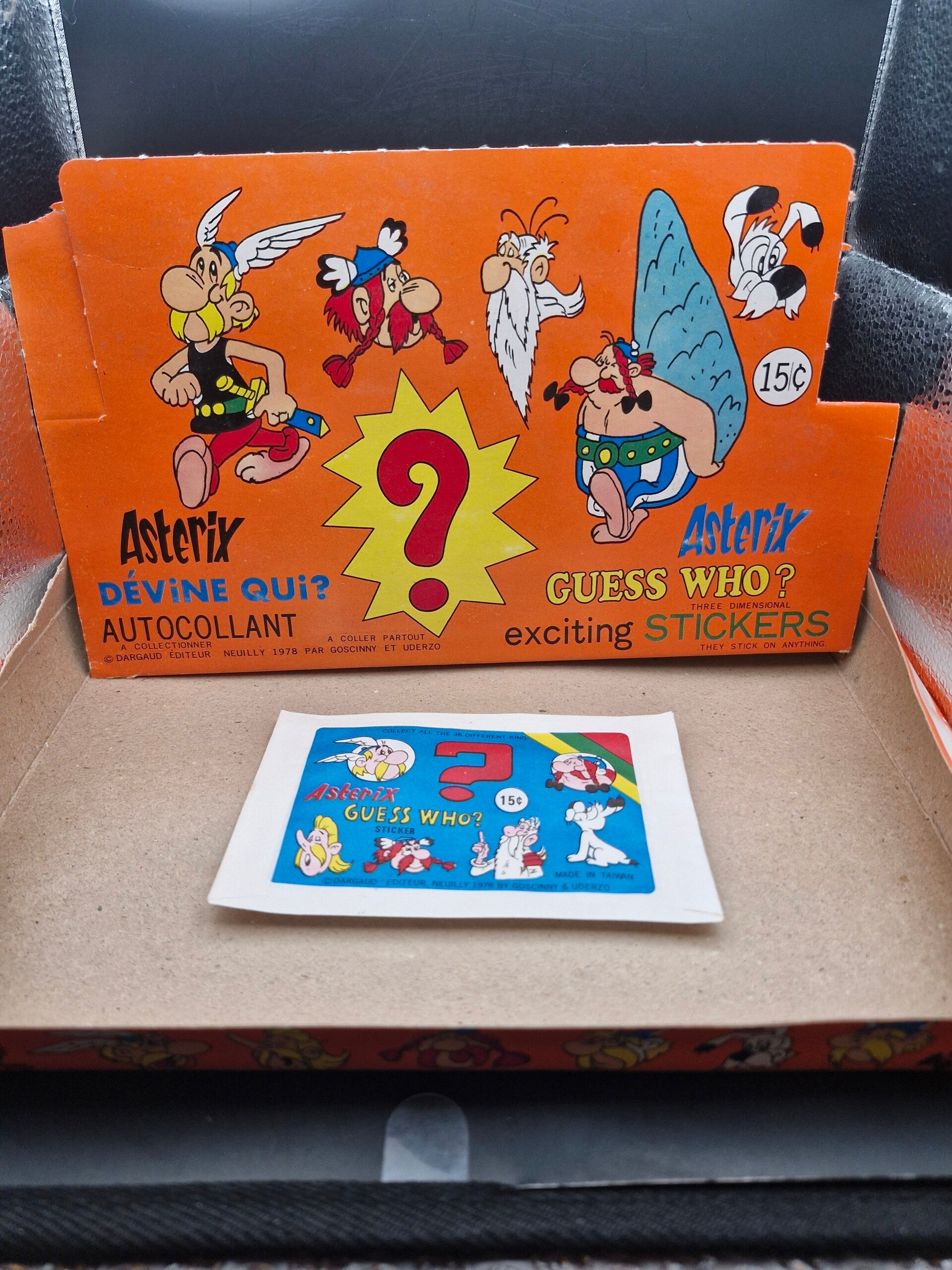 Asterix guess Who uit het jaar 1978 1 3d sticker per pack