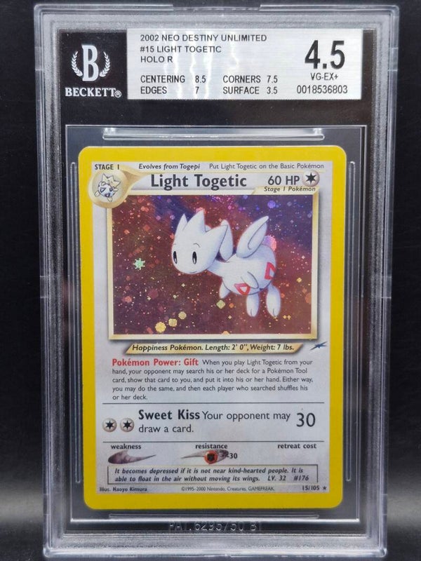 Light togetic 2002 neo destiny holo R Beckett 4.5