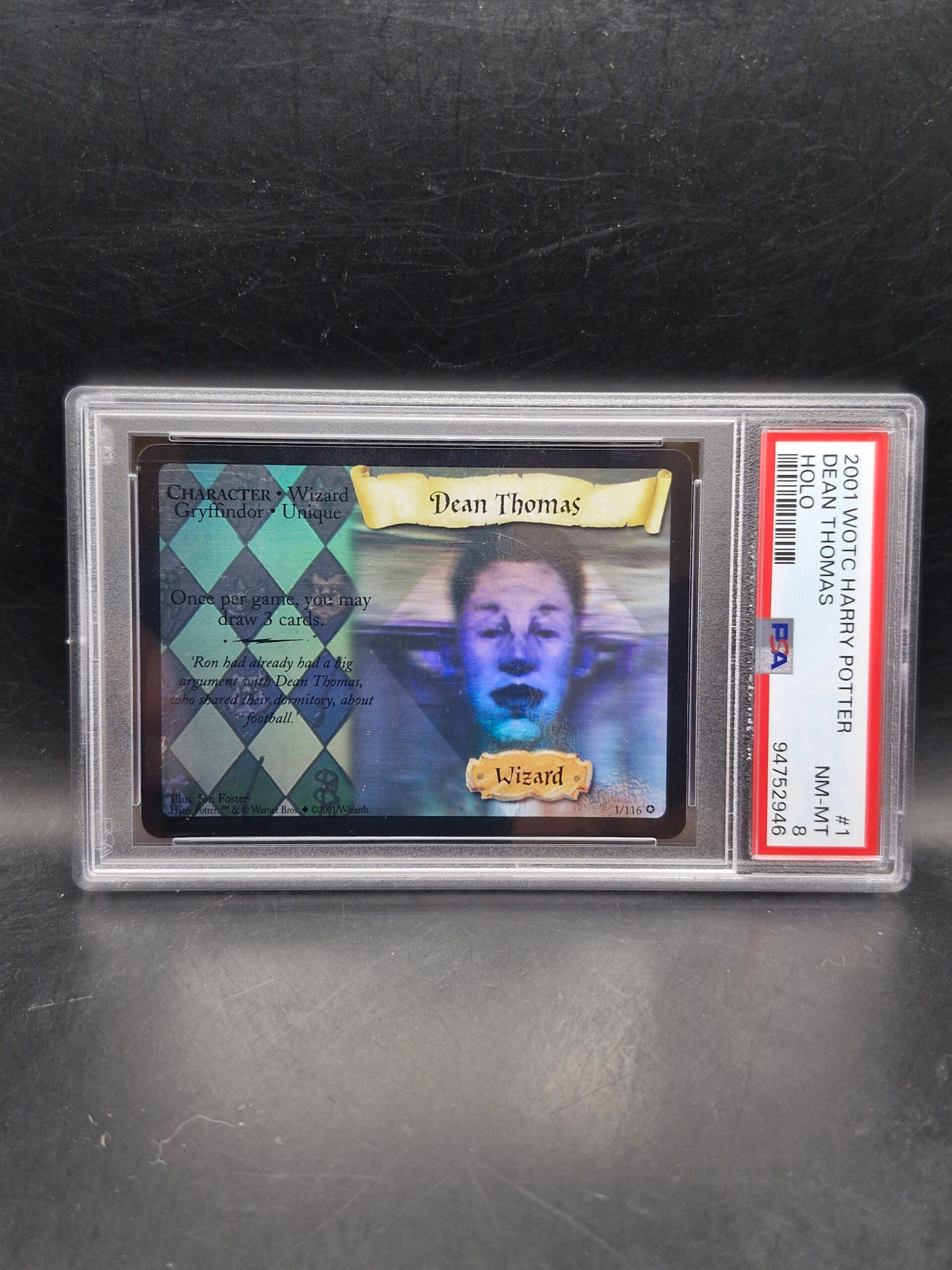 Dean Thomas 2001 harry potter holo #1 PSA 8