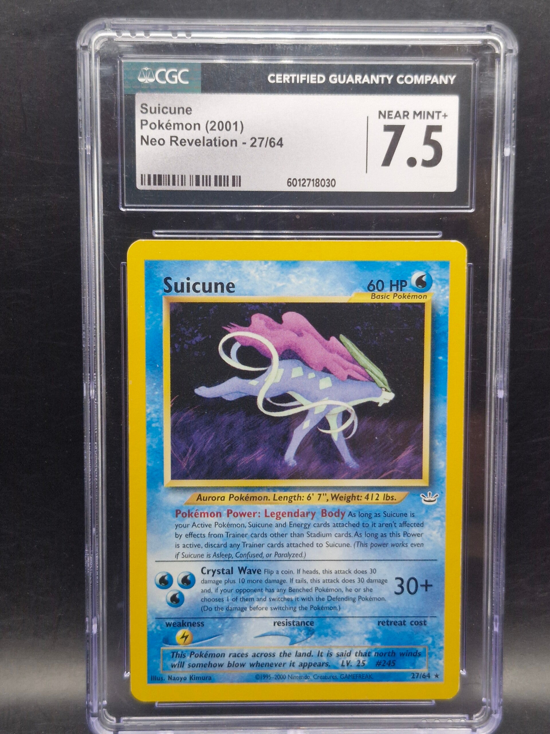 suicune neo revelation 2001 pokemon #27 CGC 7.5