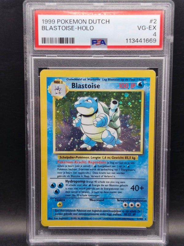 Blastoise 1999 base set dutch holo vintage #2 PSA 4