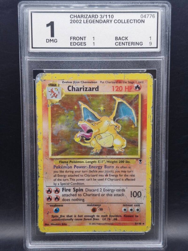 Charizard 2002 Legendary Collection holo 3/110 Slab Graded 1