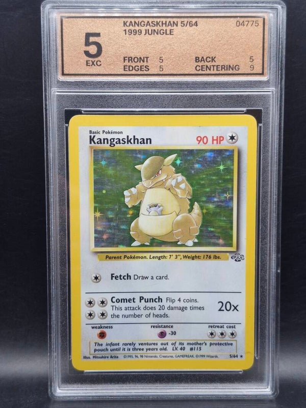 kangaskhan 1999 jungle holo Vintage #5 woetoe grading 5