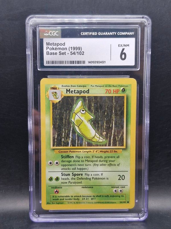 metapod 1999 base set pokemon vintage #54 CGC 6