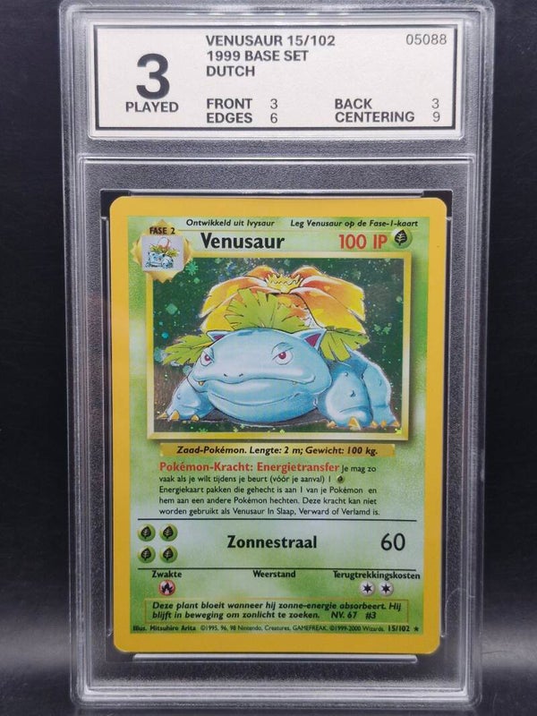 Venusaur 1999 base set holo dutch pokemon vintage #15 WG 3