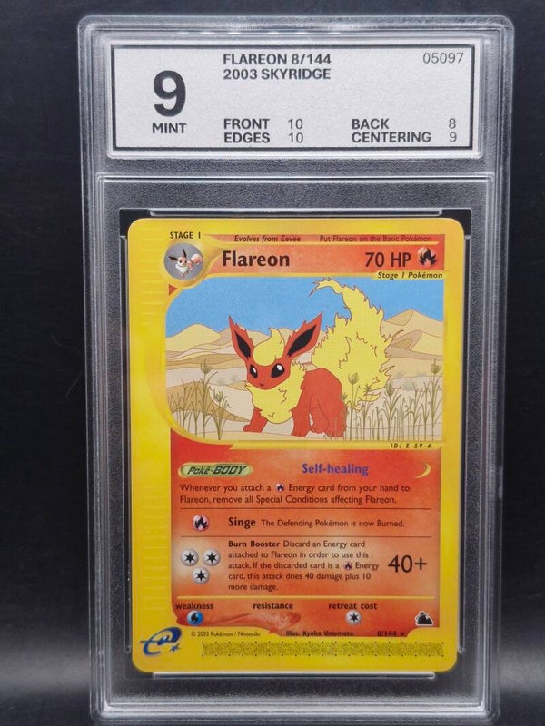 flareon 2003 skyridge pokemon vintage #8 WG 9
