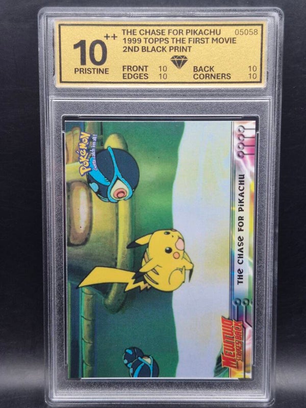 Pikachu 1999 topps the first movie 2nd black print - WG 10++