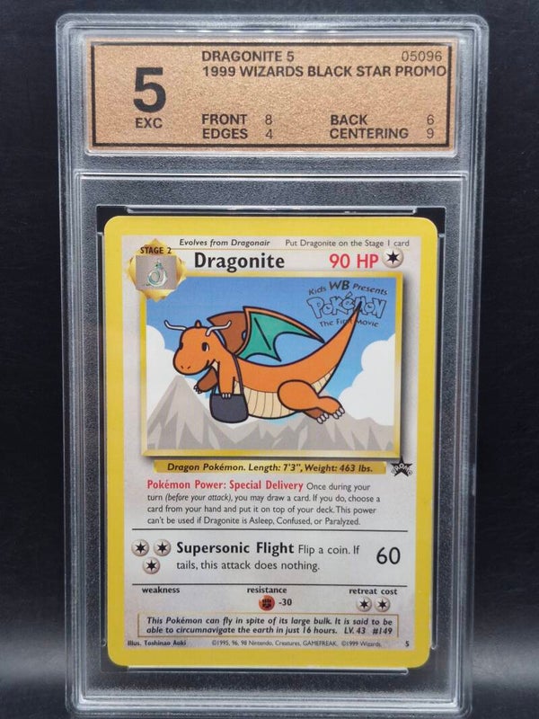 dragonite 1999 wizards black star Promo pokemon WG 5