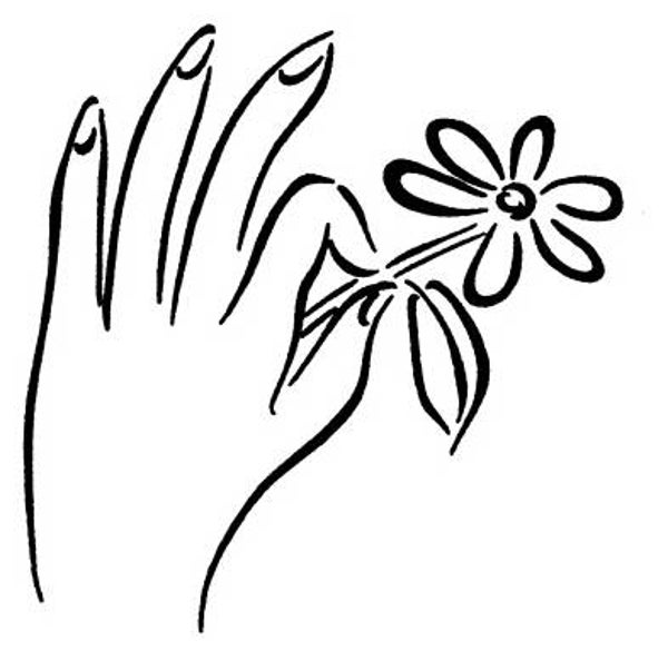 NS E0512 Hand mit Blume