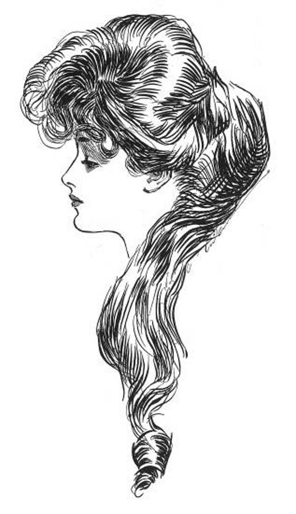 SW G06014/28 Dame mit langes Haar