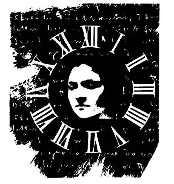 NS L7708 Uhr und Gesicht auf Handschrift