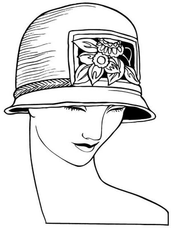 SW M07004/53 Art Deco Frau mit Strohhut klein